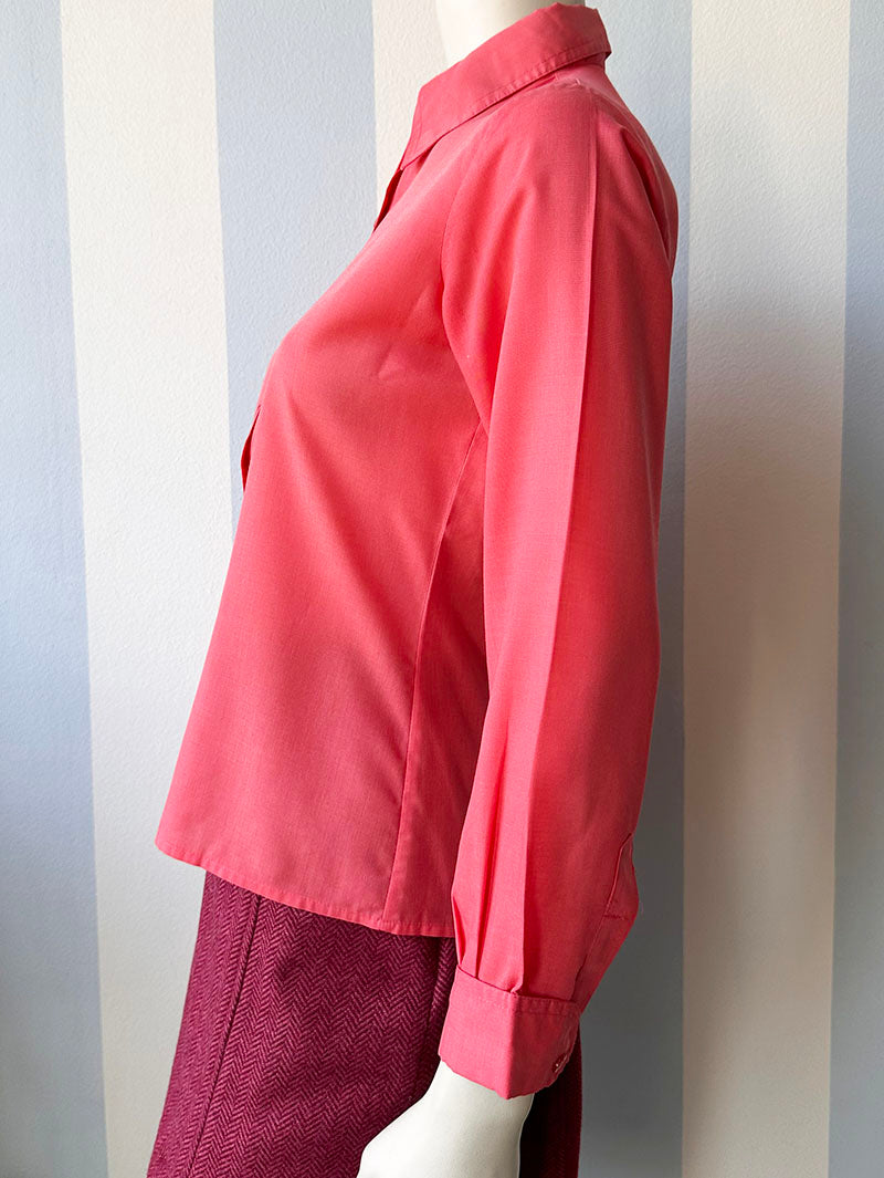 Roze katoenen 70s blousje