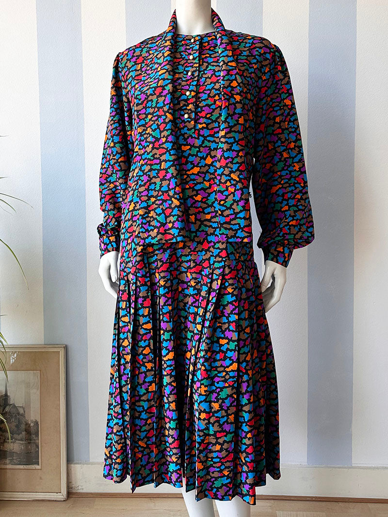 Jurk met multicolour dessin