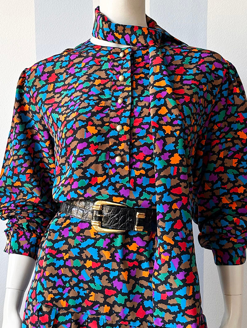 Jurk met multicolour dessin