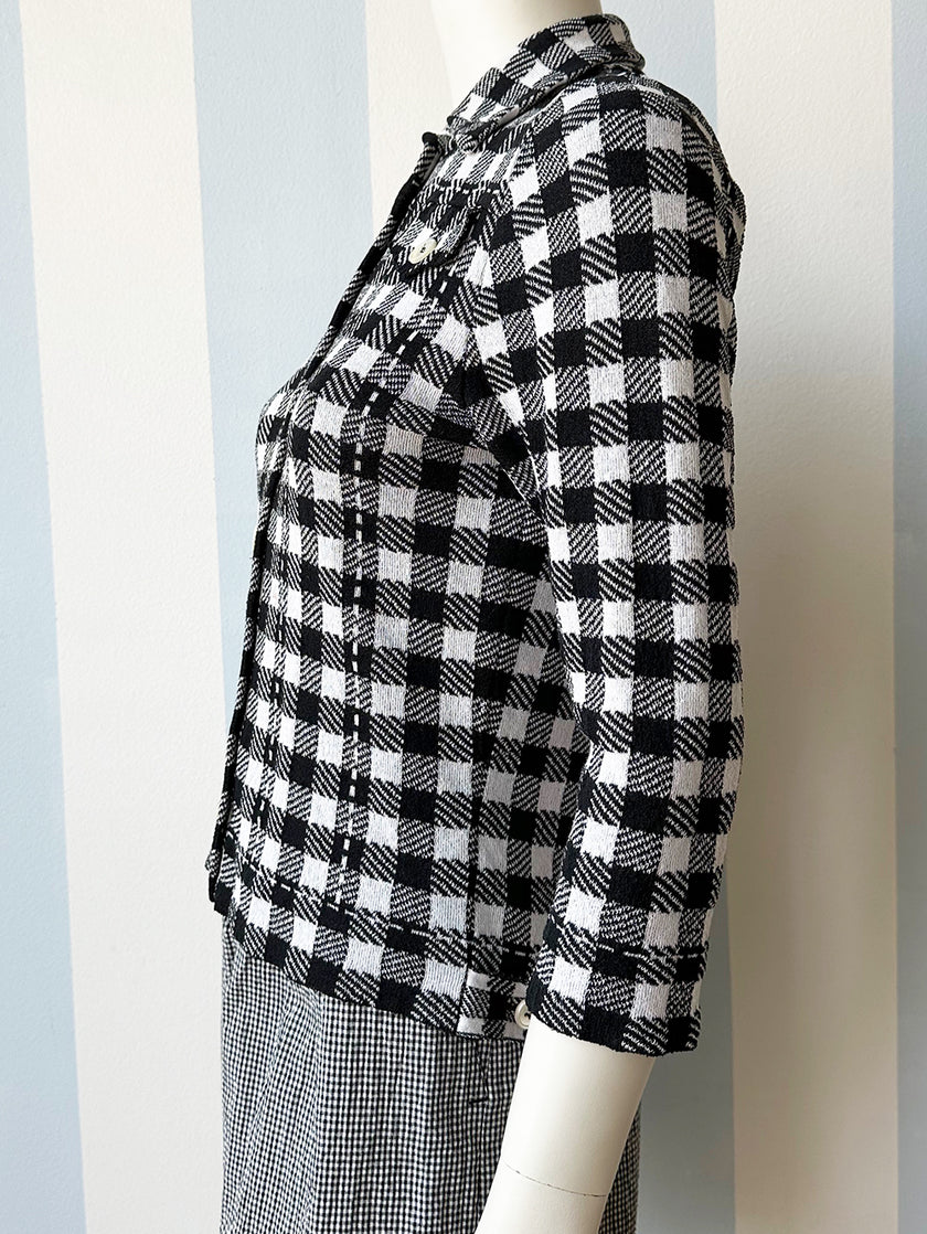 Zwart/wit geruit vestje