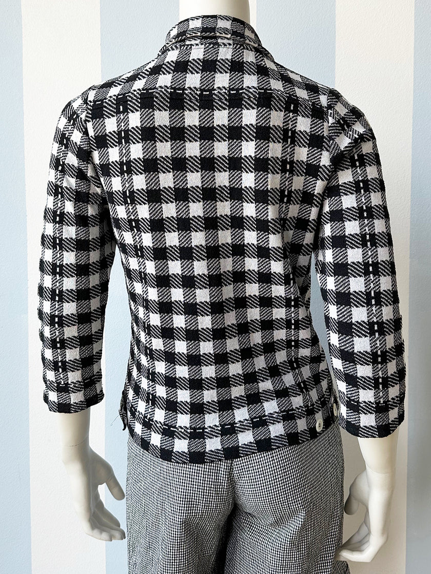 Zwart/wit geruit vestje