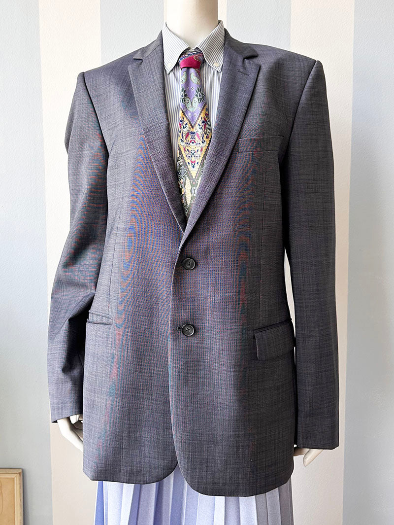 Donkerblauwe scheerwollen designer colbert