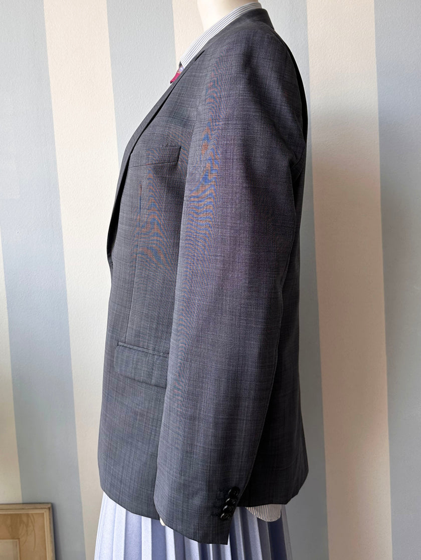 Donkerblauwe scheerwollen designer colbert