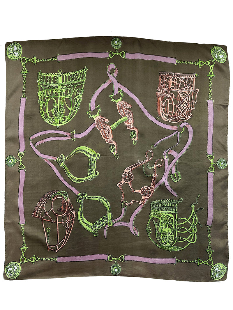 Zijden sjaal in hippique thema