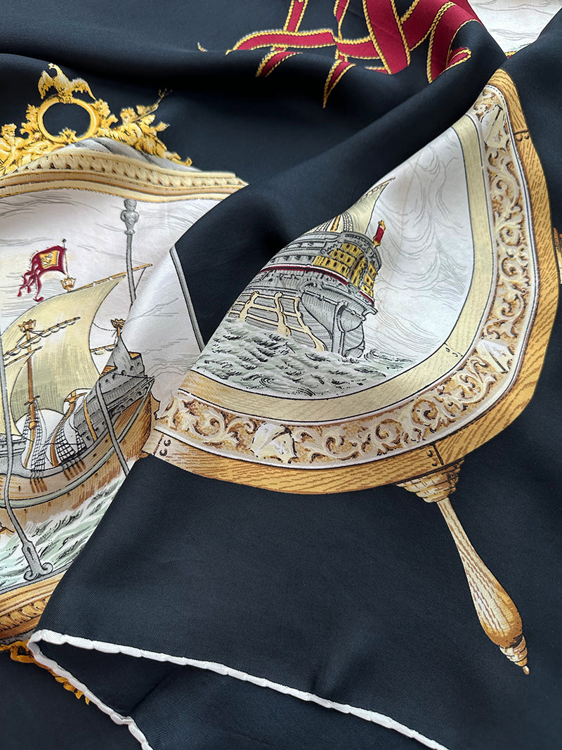 Zijden sjaal met schepen