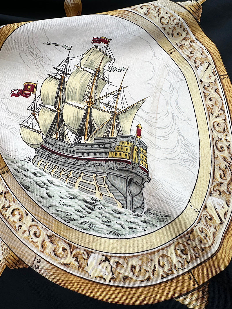 Zijden sjaal met schepen