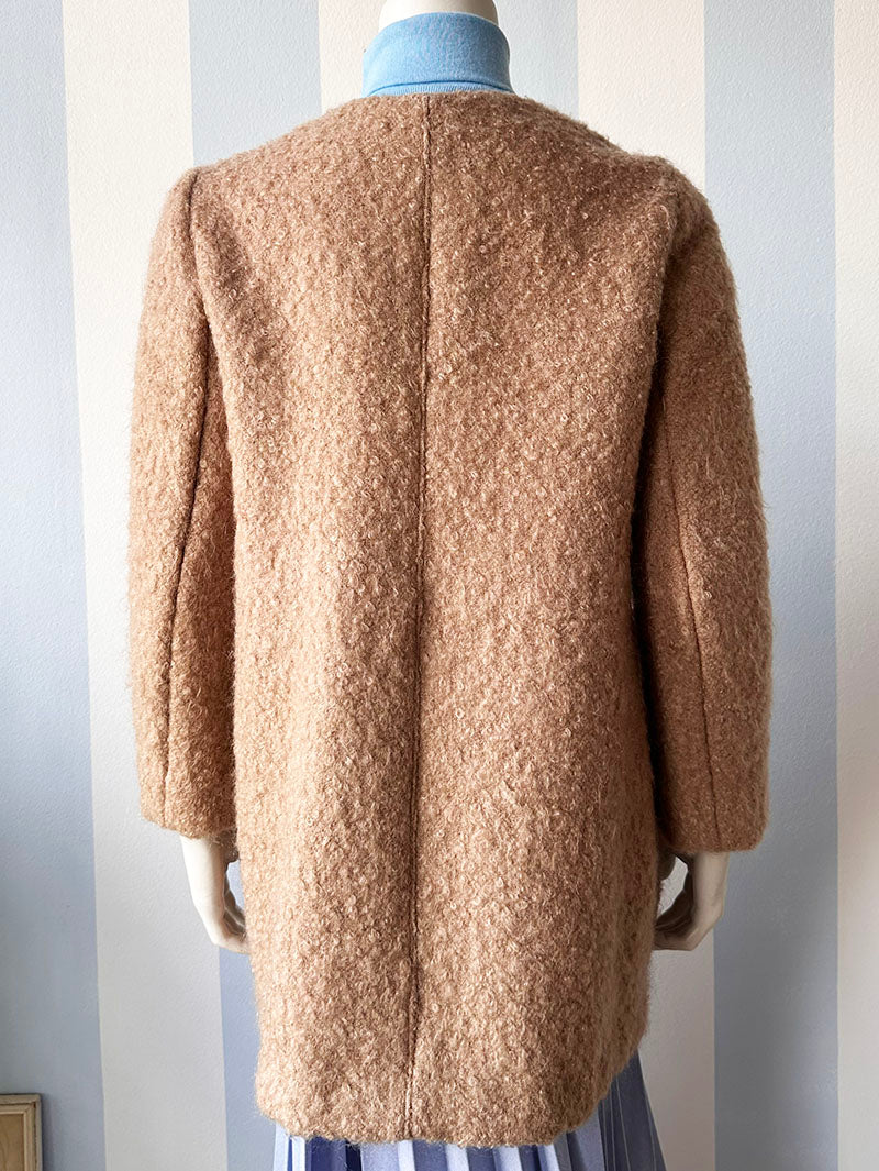 Bouclé camel winterjas