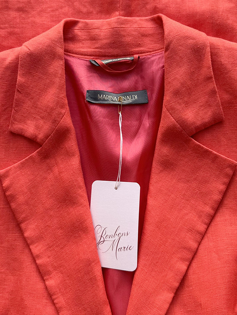 Koraalrode linnen blazer