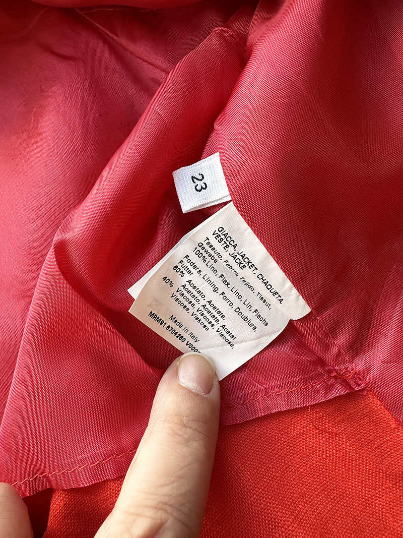 Koraalrode linnen blazer