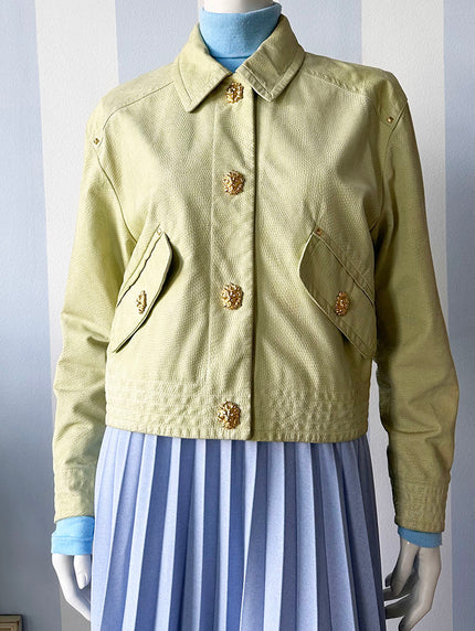 Pastelgroen leren designer jasje