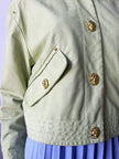 Pastelgroen leren designer jasje