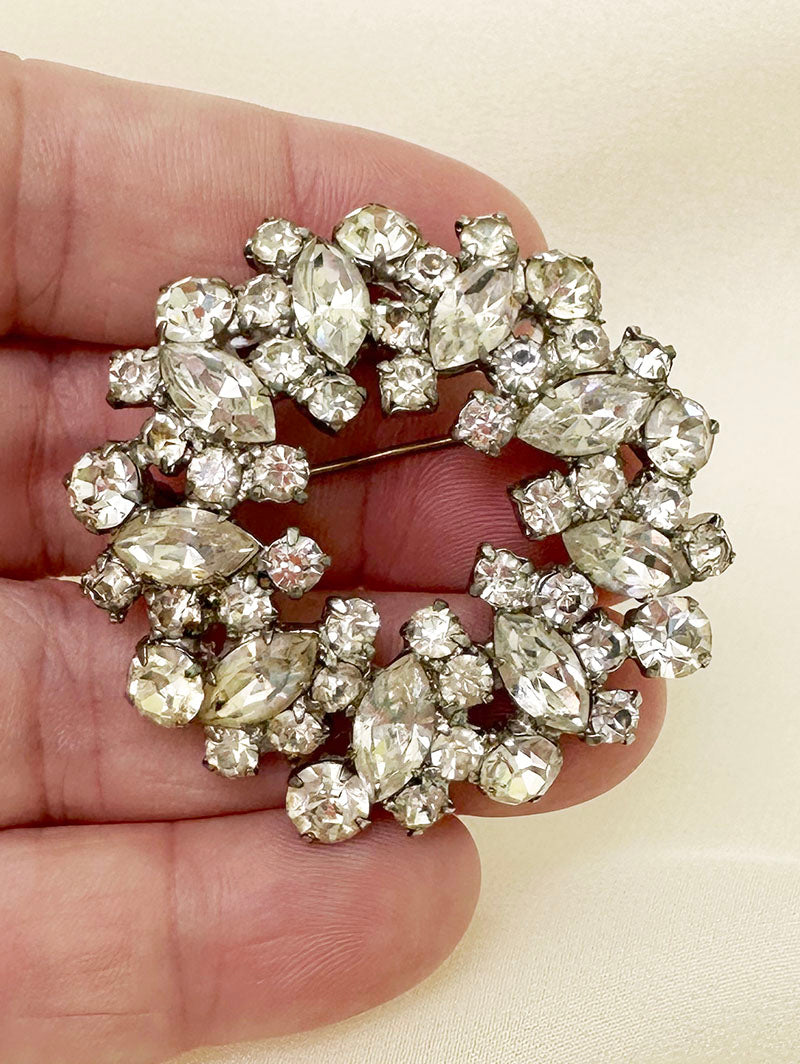 Ronde strass broche