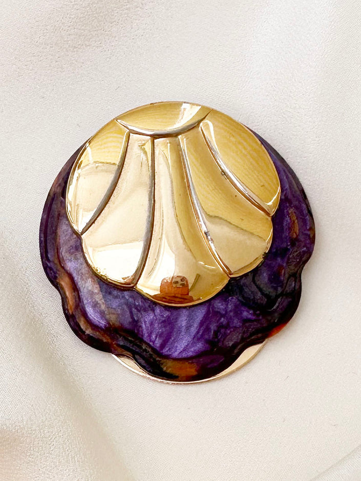 Paars/gouden sjaalclip