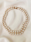 Dubbele faux parelketting