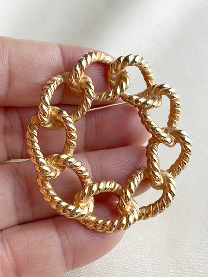 Vergulde ronde broche