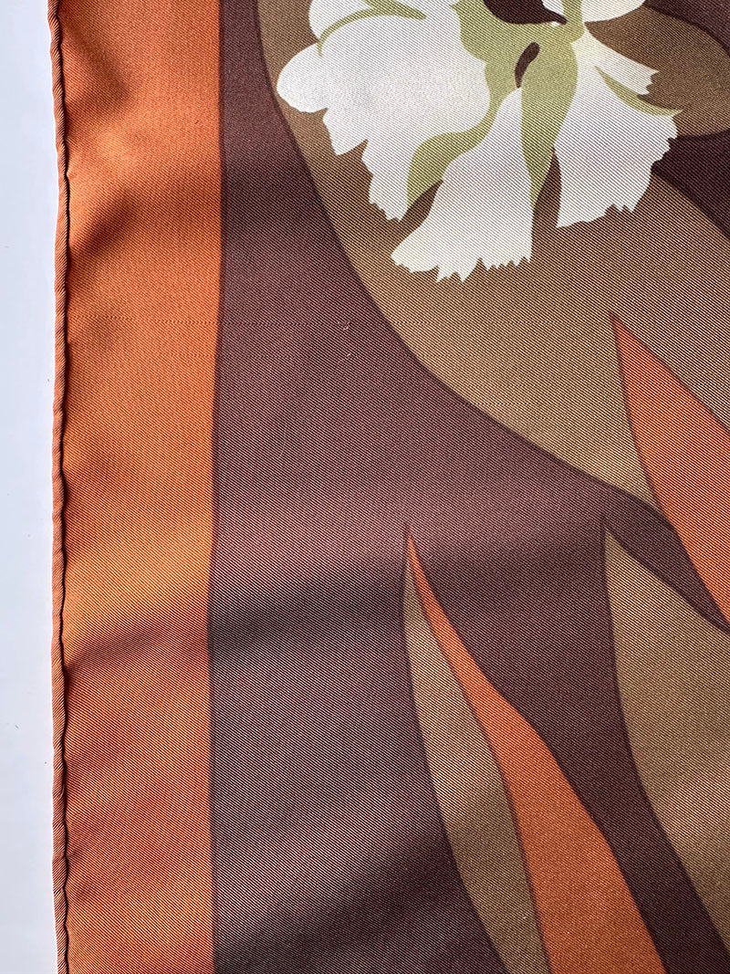 70s floral zijden designer sjaal