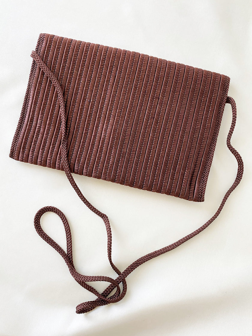 Bruin passementerie avondtasje