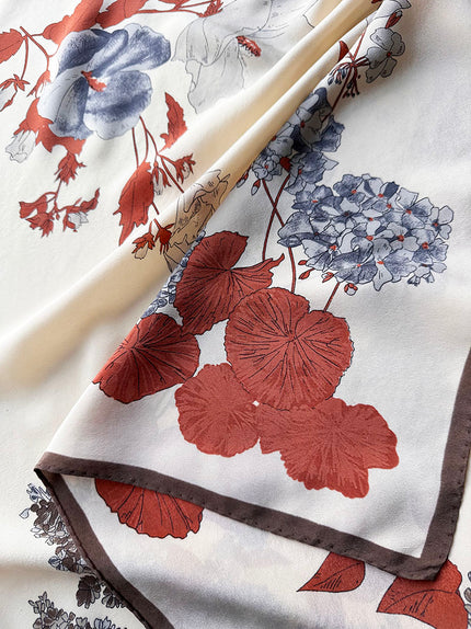 70s floral zijden sjaal