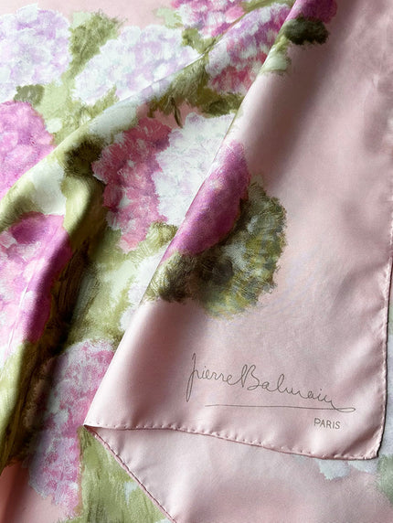 Roze floral zijden designer sjaal