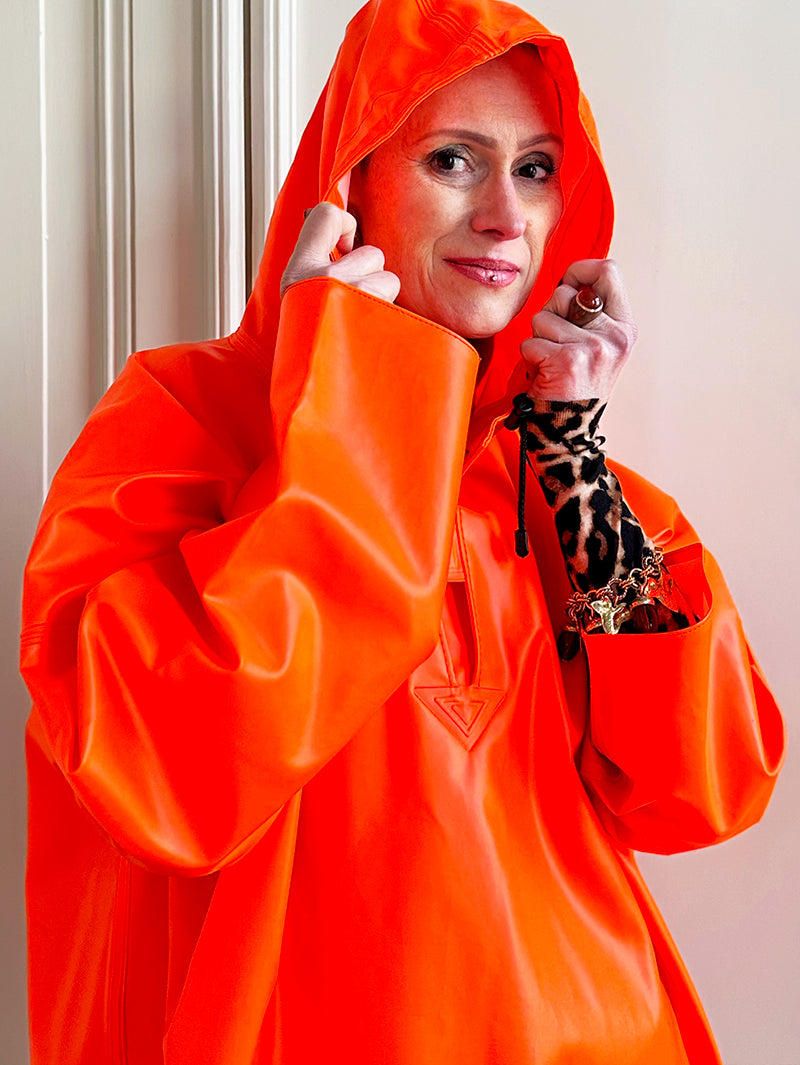 Neon-oranje anorak