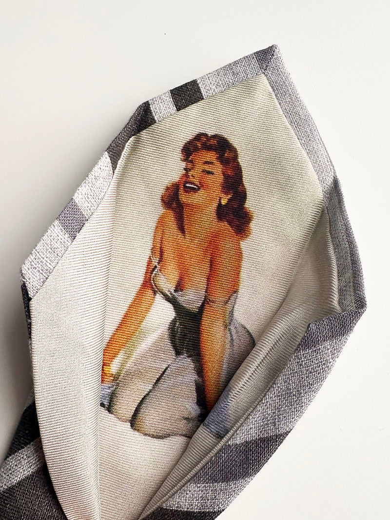 Gestreepte linnen pin-up stropdas