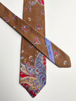 Bruine paisley designer stropdas