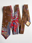 Bruine paisley designer stropdas