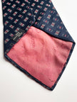 Donkerblauwe zijden 70s designer stropdas