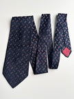 Donkerblauwe zijden 70s designer stropdas