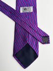 Blauw/fuchsia zijden designer stropdas