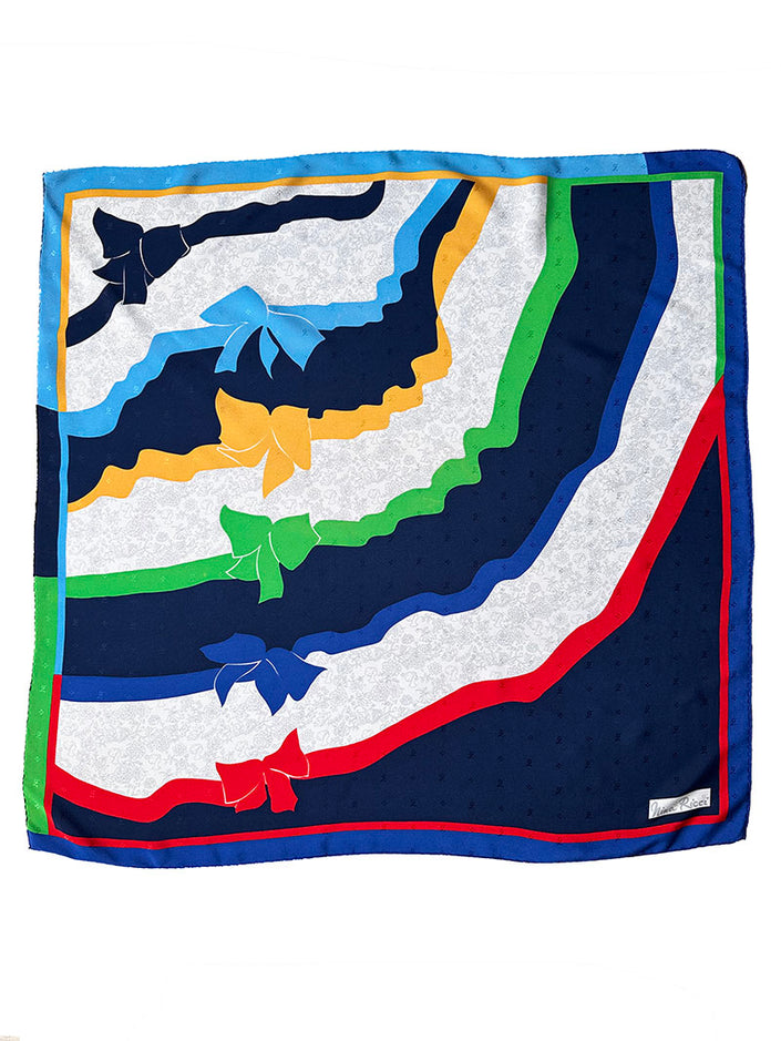 Zijden designer sjaal met strikken
