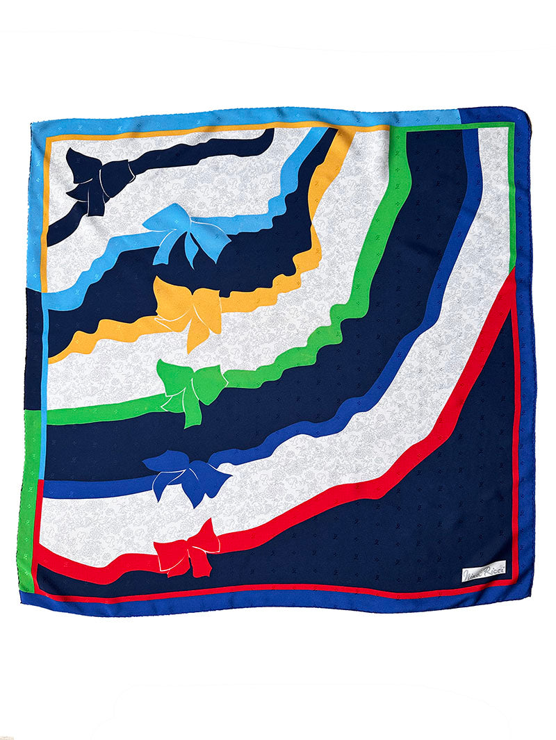 Zijden designer sjaal met strikken