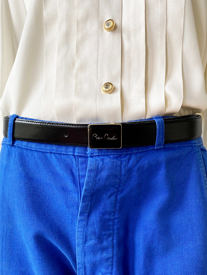 Zwarte leren herenriem