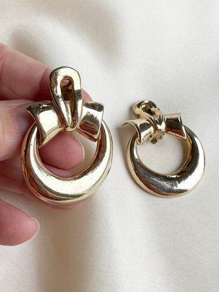 Gouden oorringen met clip