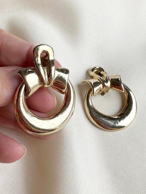 Gouden oorringen met clip