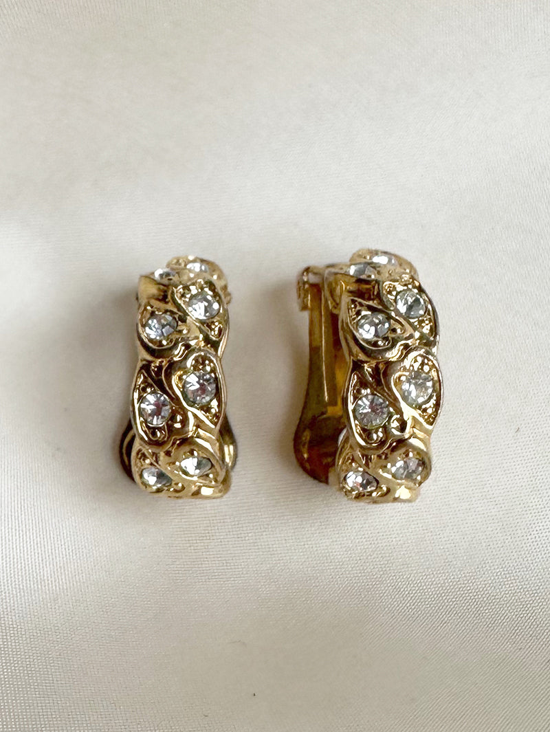 Clip oorbellen met strass steentjes