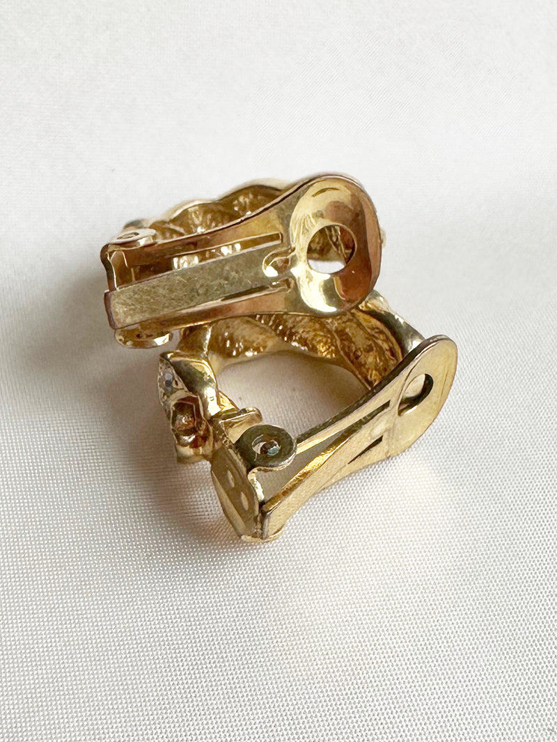 Clip oorbellen met strass steentjes