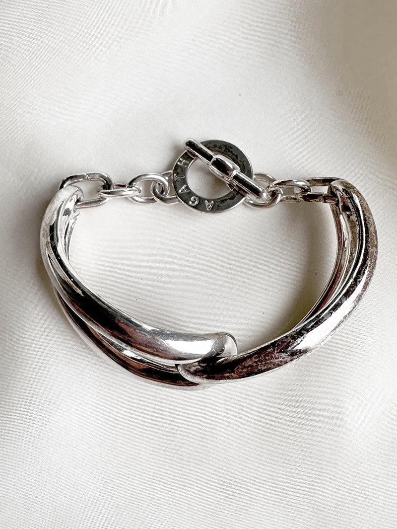 Verzilverde designer armband