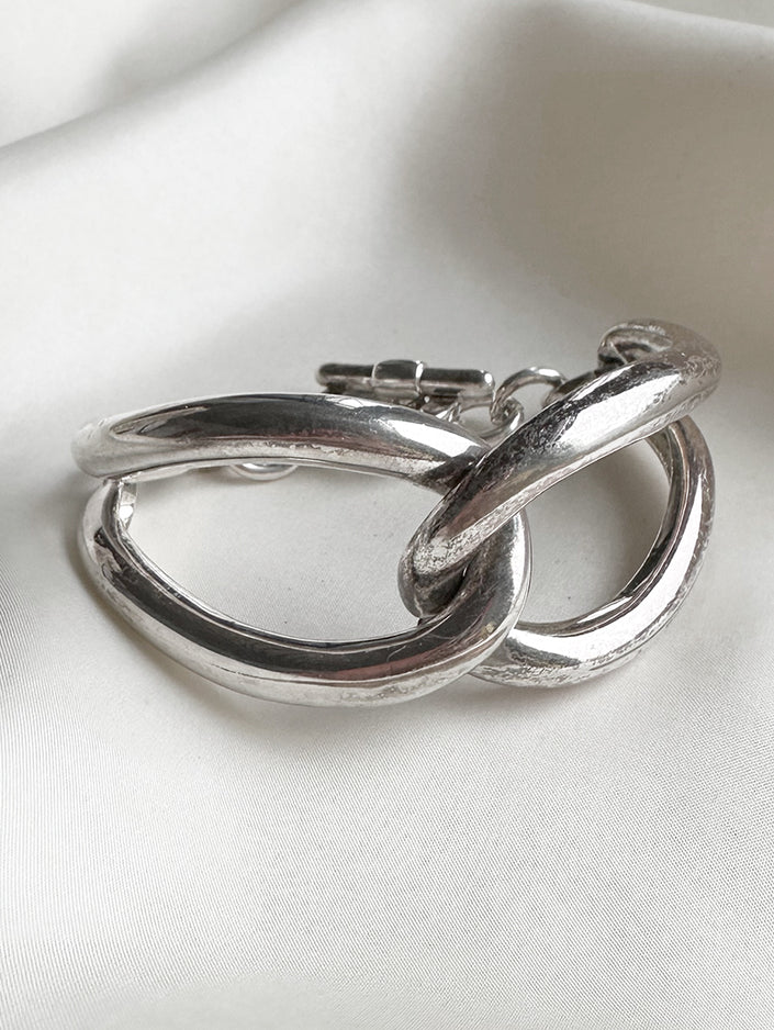 Verzilverde designer armband