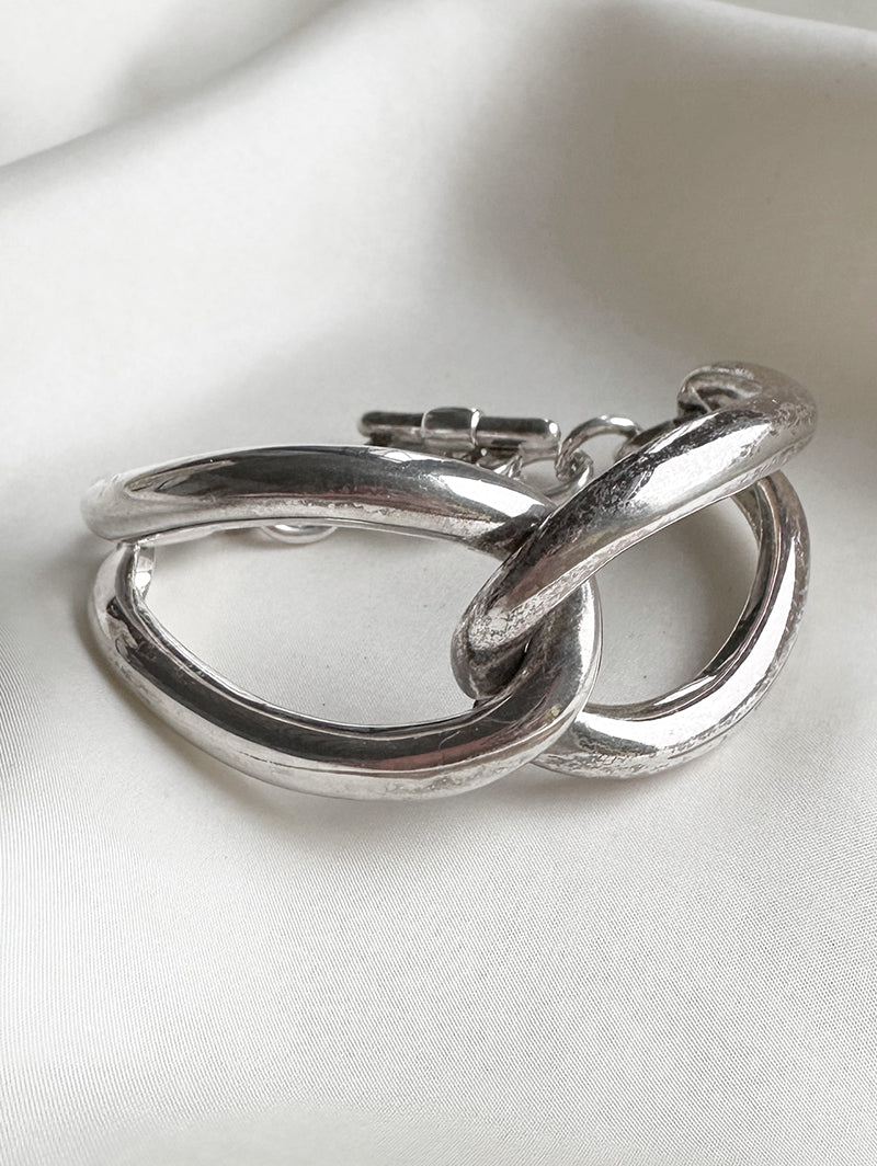 Verzilverde designer armband