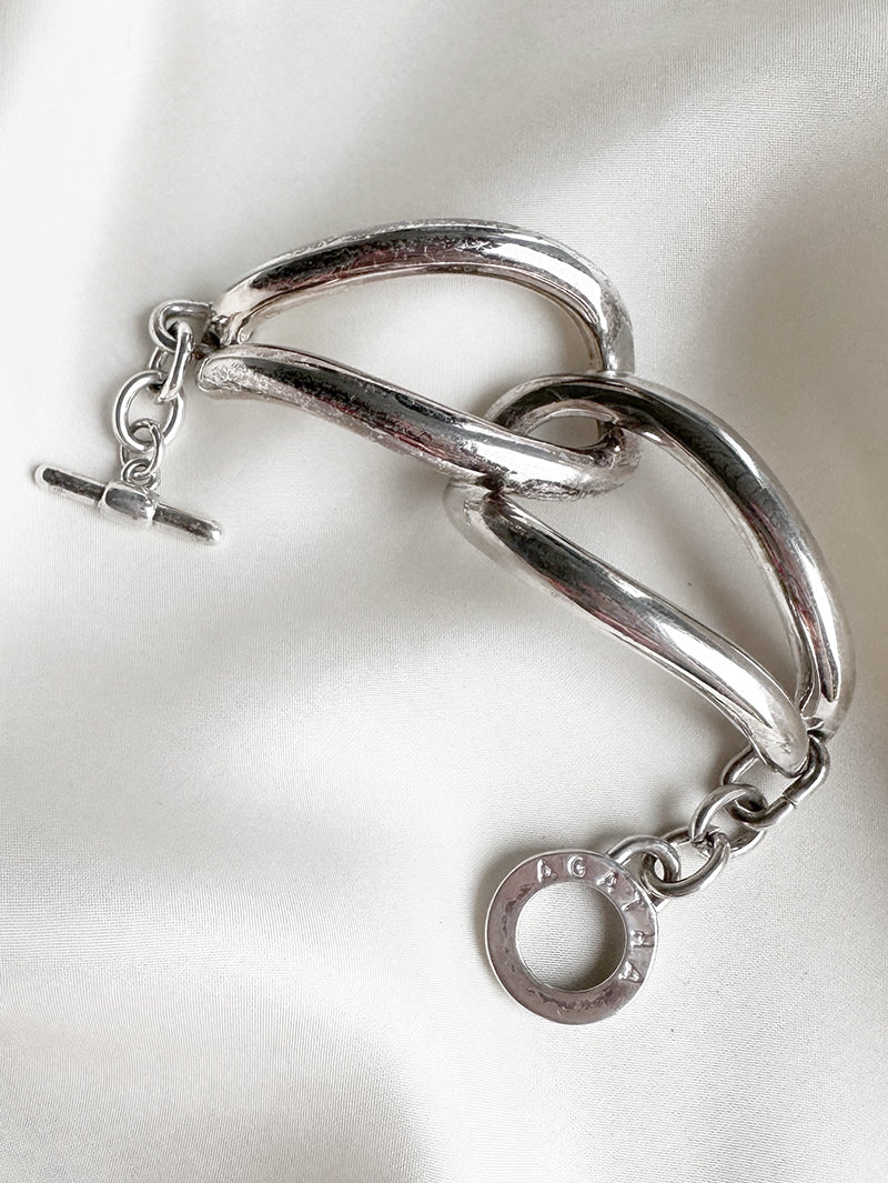 Verzilverde designer armband