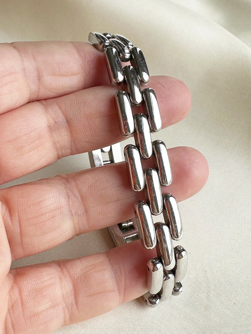 Zilveren schakelarmband