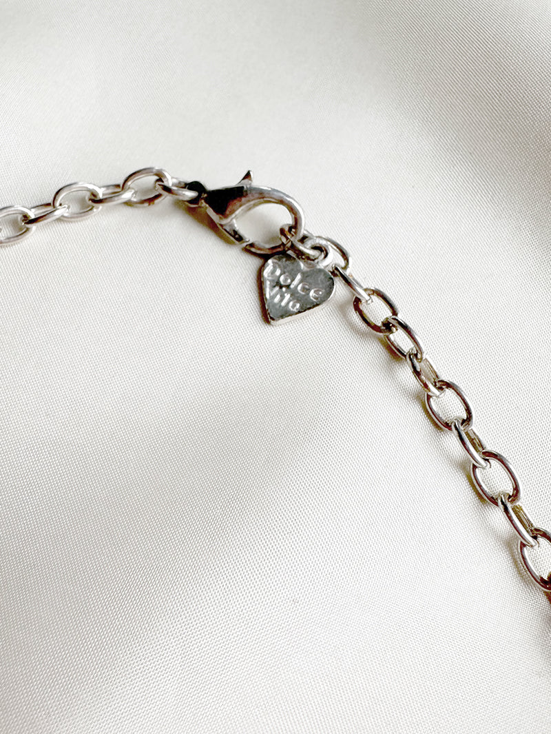 Verzilverd designer collier