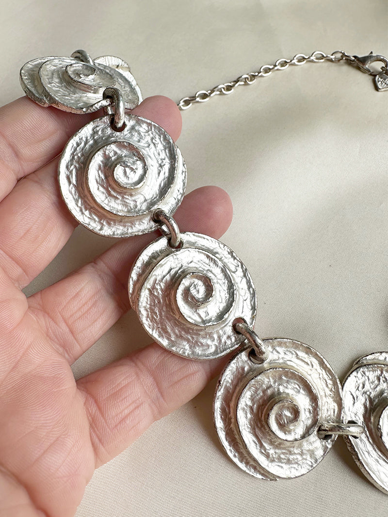 Verzilverd designer collier