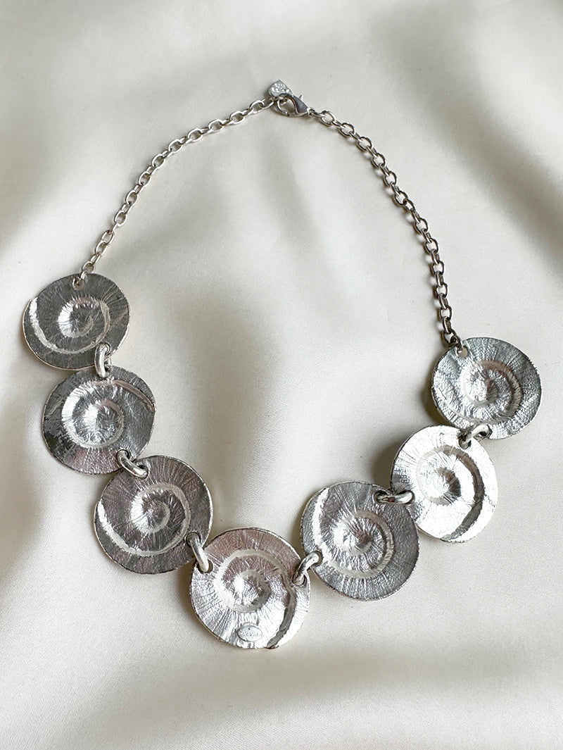 Verzilverd designer collier