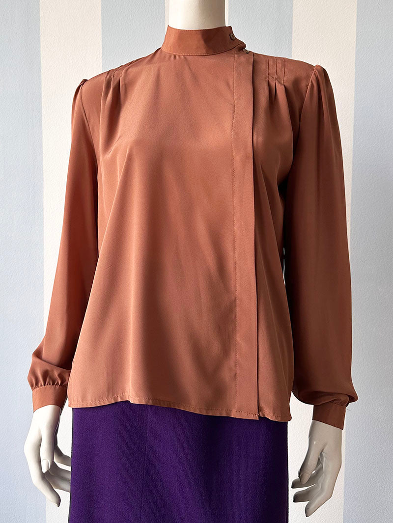 Bruine 70s blouse