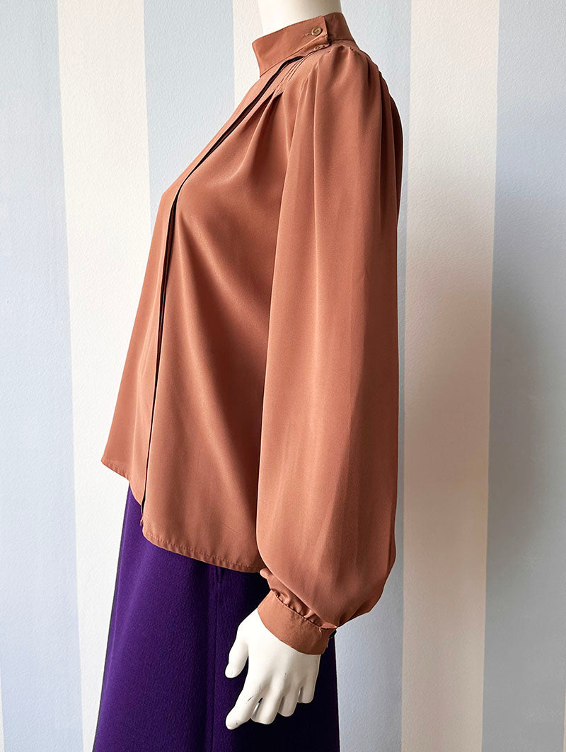 Bruine 70s blouse