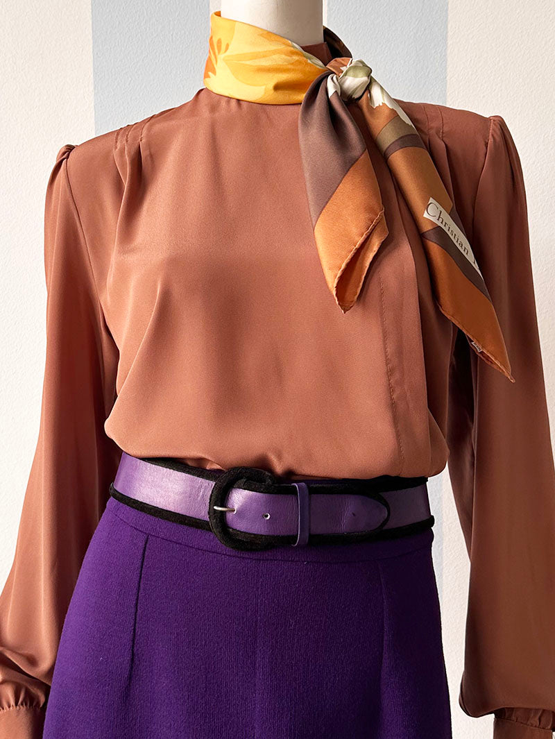 Bruine 70s blouse