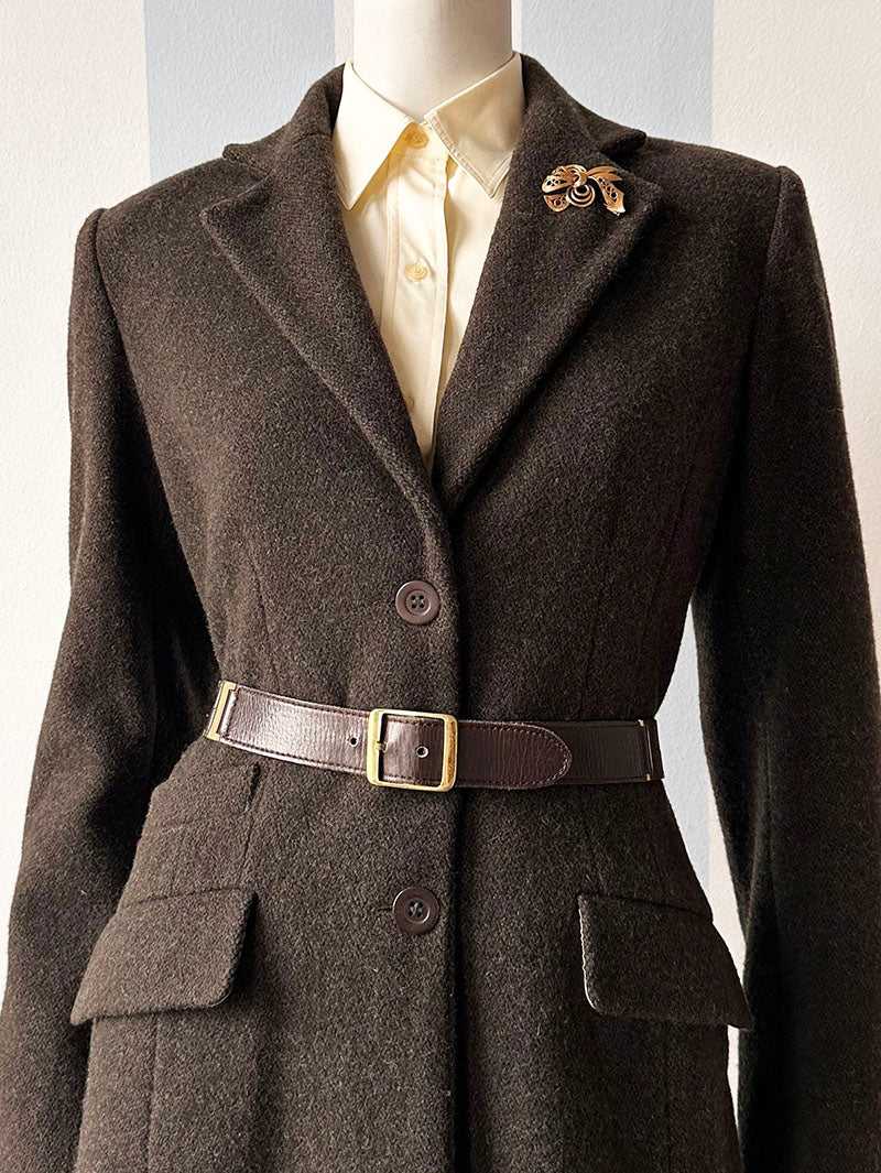 Bruine wollen designer jas