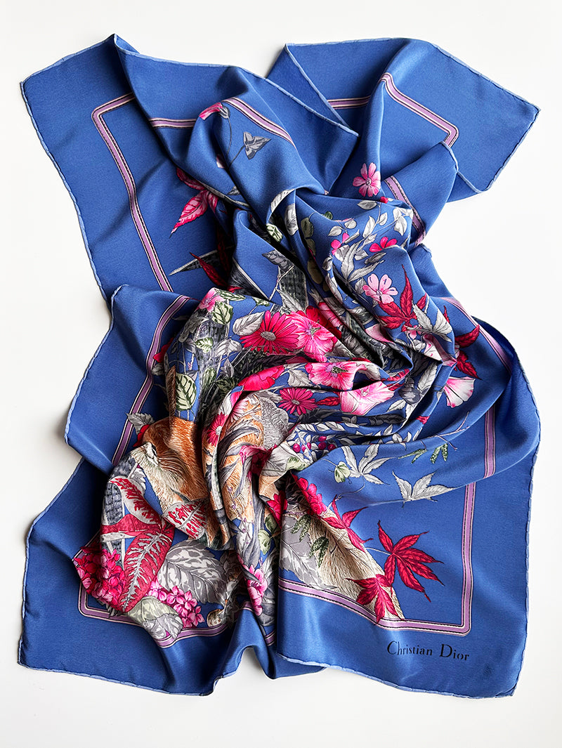 Zijden designer sjaal Renard et Fleurs